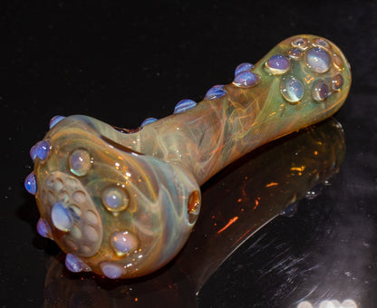 Heady Colored Glass Art | Thick Inside-Out Borosilicate Spoon | Handmade Handblown Glass | Fumed Glass Detail