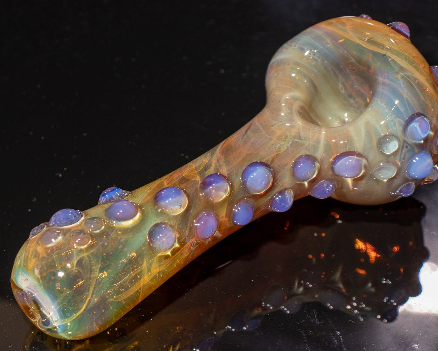 Heady Colored Glass Art | Thick Inside-Out Borosilicate Spoon | Handmade Handblown Glass | Fumed Glass Detail
