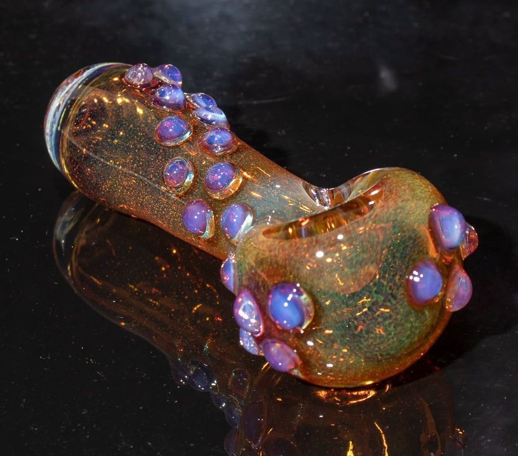 Heady Colored Glass Art | Thick Inside-Out Borosilicate Spoon | Handmade Handblown Glass | Fumed Glass Detail