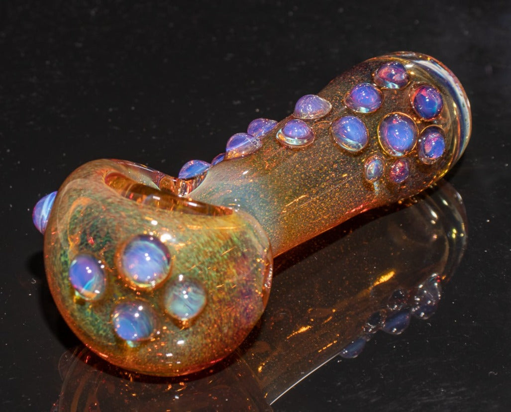 Heady Colored Glass Art | Thick Inside-Out Borosilicate Spoon | Handmade Handblown Glass | Fumed Glass Detail