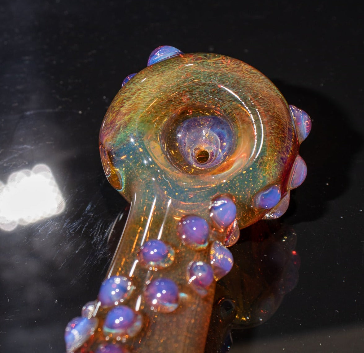 Heady Colored Glass Art | Thick Inside-Out Borosilicate Spoon | Handmade Handblown Glass | Fumed Glass Detail