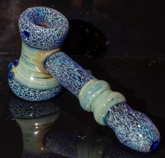 Heady Hammer Glass Art | Silver Fumed Dry Hammer | Colored Handblown Display Piece