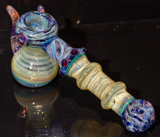 Heady Hammer Glass Art | Silver Fumed Dry Hammer | Colored Handblown Display Piece