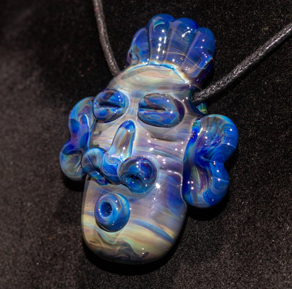 Glass Tiki Pendant | Sculpted Moai Necklace | Tiki Bar Jewelry Accessories | Easter Island Borosilicate Pele Totem Talisman |