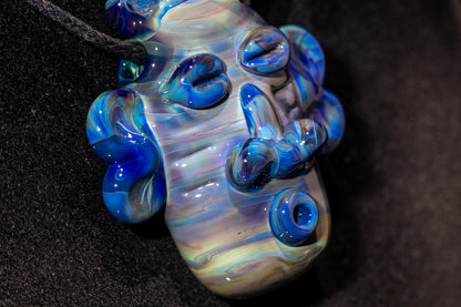 Glass Tiki Pendant | Sculpted Moai Necklace | Tiki Bar Jewelry Accessories | Easter Island Borosilicate Pele Totem Talisman |