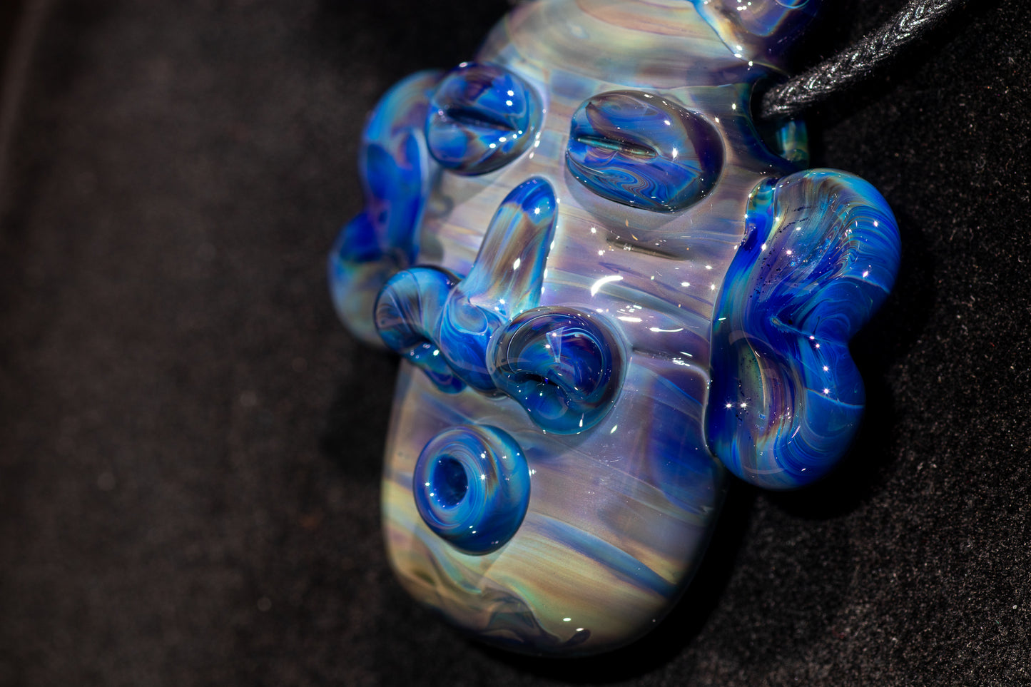 Glass Tiki Pendant | Sculpted Moai Necklace | Tiki Bar Jewelry Accessories | Easter Island Borosilicate Pele Totem Talisman |