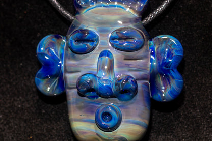 Glass Tiki Pendant | Sculpted Moai Necklace | Tiki Bar Jewelry Accessories | Easter Island Borosilicate Pele Totem Talisman |