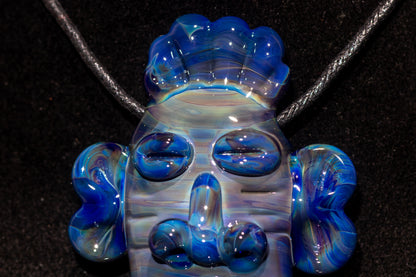 Glass Tiki Pendant | Sculpted Moai Necklace | Tiki Bar Jewelry Accessories | Easter Island Borosilicate Pele Totem Talisman |