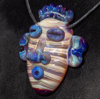 Glass Tiki Pendant | Sculpted Moai Necklace | Tiki Bar Jewelry Accessories | Easter Island Borosilicate Pele Totem Talisman |