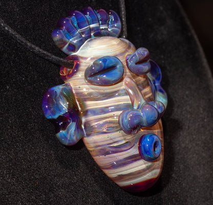 Glass Tiki Pendant | Sculpted Moai Necklace | Tiki Bar Jewelry Accessories | Easter Island Borosilicate Pele Totem Talisman |