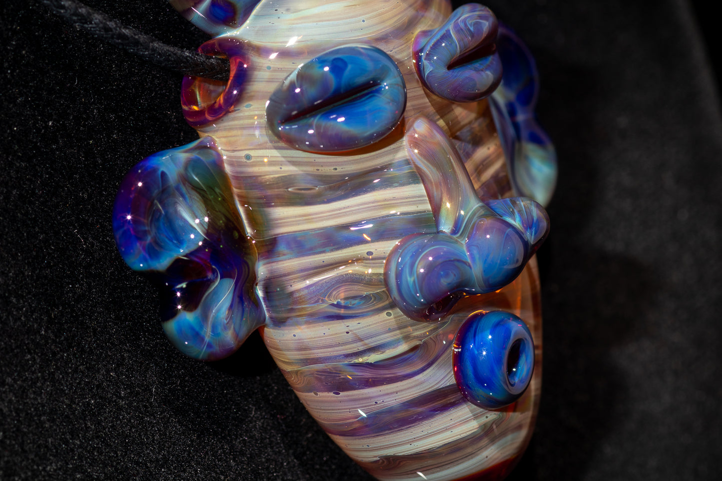 Glass Tiki Pendant | Sculpted Moai Necklace | Tiki Bar Jewelry Accessories | Easter Island Borosilicate Pele Totem Talisman |