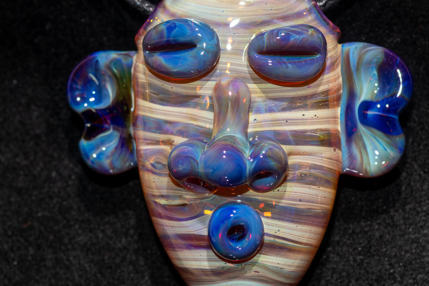 Glass Tiki Pendant | Sculpted Moai Necklace | Tiki Bar Jewelry Accessories | Easter Island Borosilicate Pele Totem Talisman |