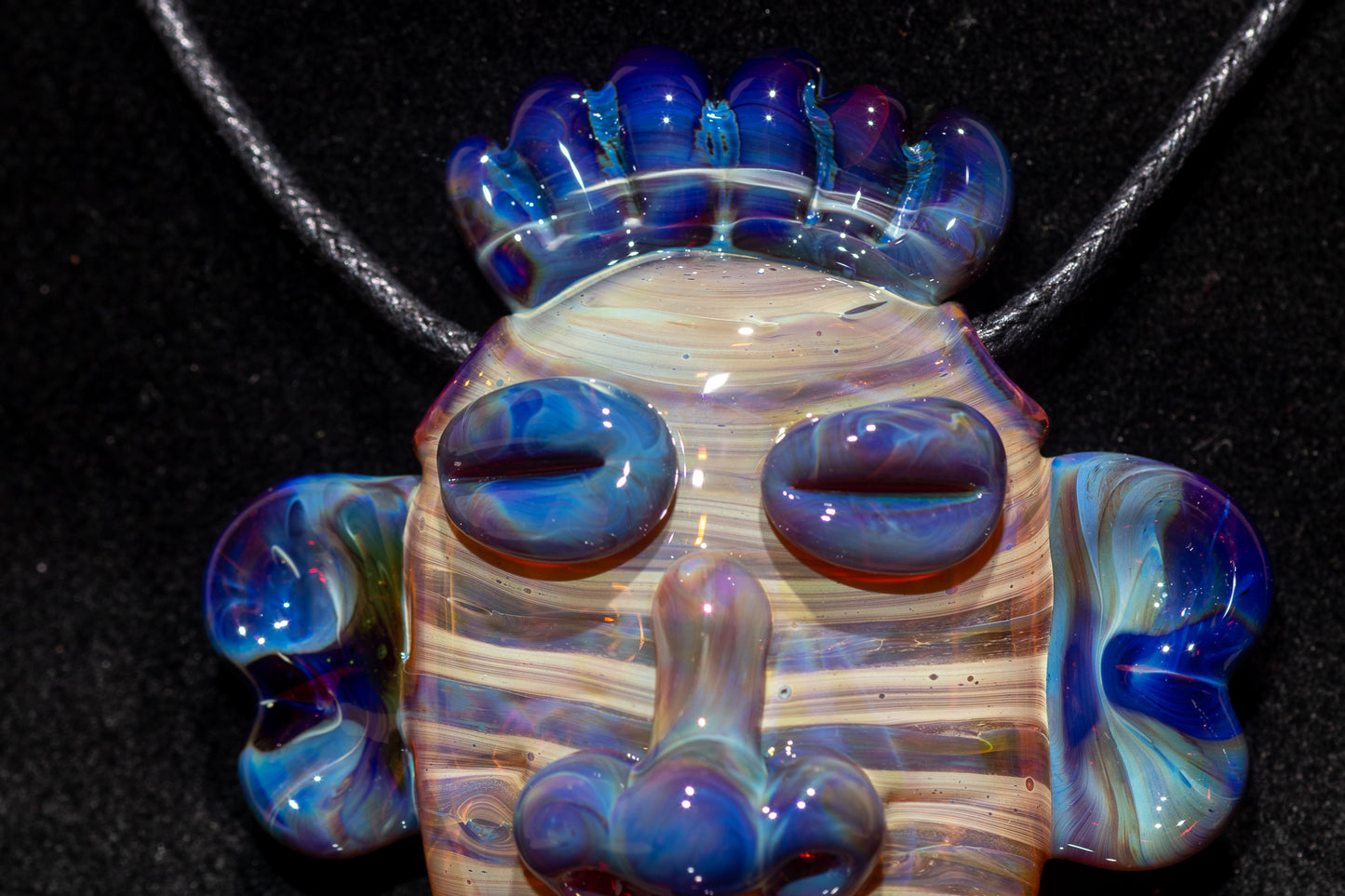 Glass Tiki Pendant | Sculpted Moai Necklace | Tiki Bar Jewelry Accessories | Easter Island Borosilicate Pele Totem Talisman |