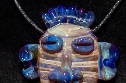 Glass Tiki Pendant | Sculpted Moai Necklace | Tiki Bar Jewelry Accessories | Easter Island Borosilicate Pele Totem Talisman |