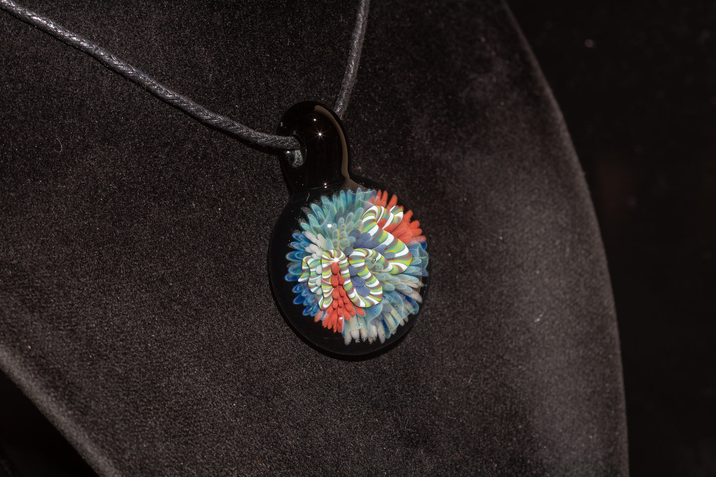 Coral Reef Pendant | Borosilicate Glass Ocean Jewelry | Beach Accessories | Sea Glass Necklace
