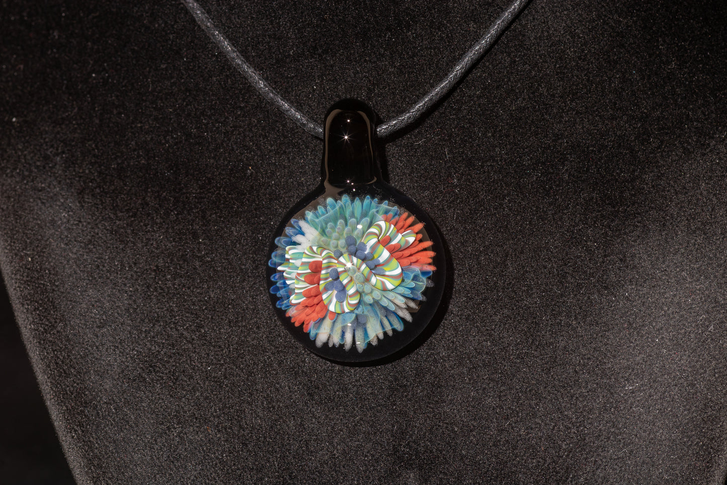 Coral Reef Pendant | Borosilicate Glass Ocean Jewelry | Beach Accessories | Sea Glass Necklace