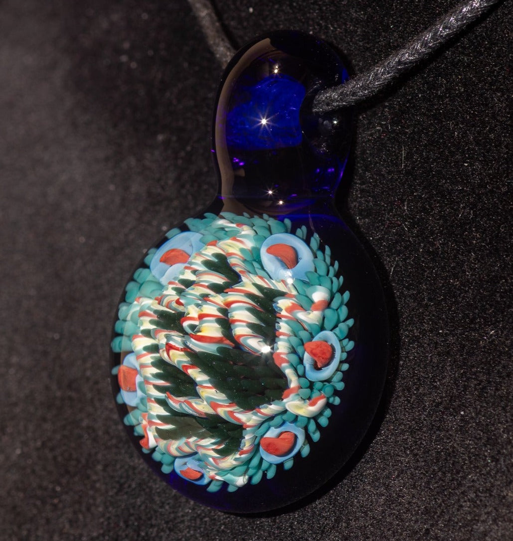 Coral Reef Glass Pendant Necklace | Handblown Borosilicate Ocean Jewelry | Beach & Sea Inspired Gift
