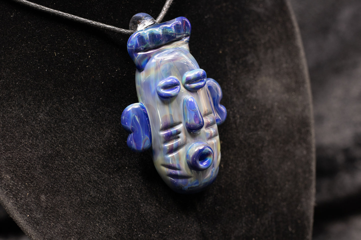 Glass Tiki Pendant | Sculpted Head Necklace | Heady Tiki Jewelry | Cult of Tiki Easter | Borosilicate Island Accessories