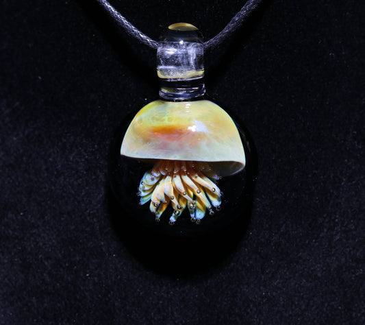 Glass Jellyfish Pendant | Ocean Necklace | Borosilicate Jewelry | Heady Pendant | Tropical Jewelry