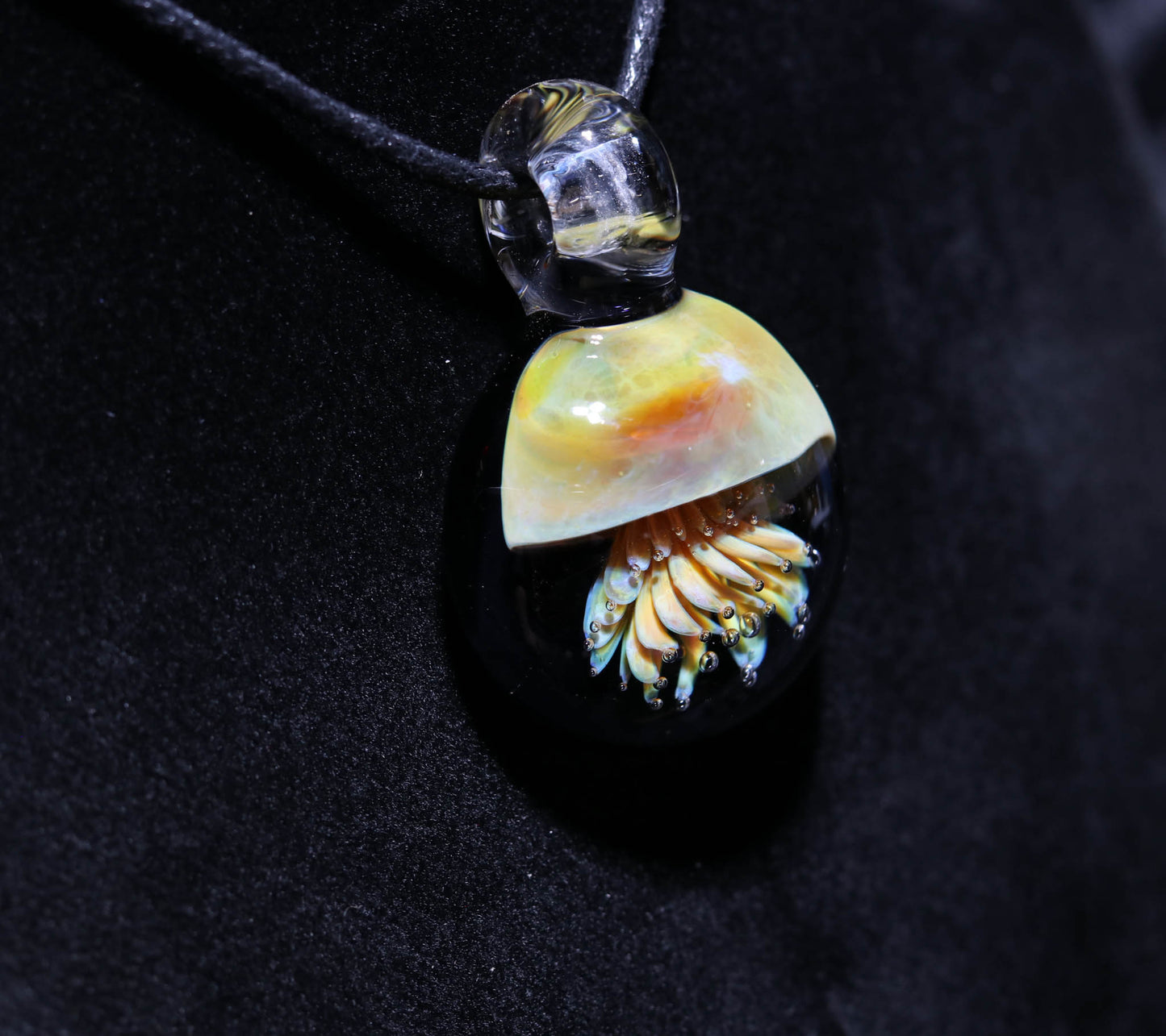 Glass Jellyfish Pendant | Ocean Necklace | Borosilicate Jewelry | Heady Pendant | Tropical Jewelry