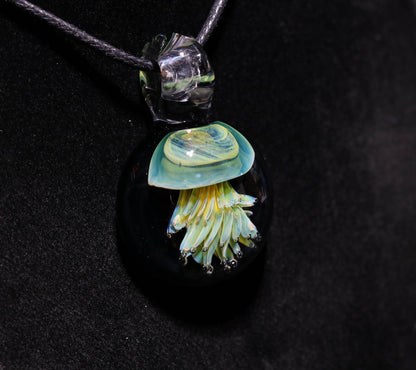 Glass Jellyfish Pendant | Ocean Necklace | Borosilicate Jewelry | Heady Pendant | Tropical Jewelry
