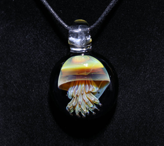Glass Jellyfish Pendant | Ocean Necklace | Borosilicate Jewelry | Heady Pendant | Tropical Jewelry