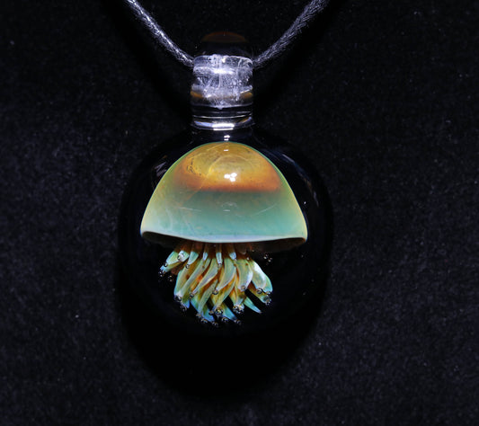 Glass Jellyfish Pendant | Ocean Necklace | Borosilicate Jewelry | Heady Pendant | Tropical Jewelry