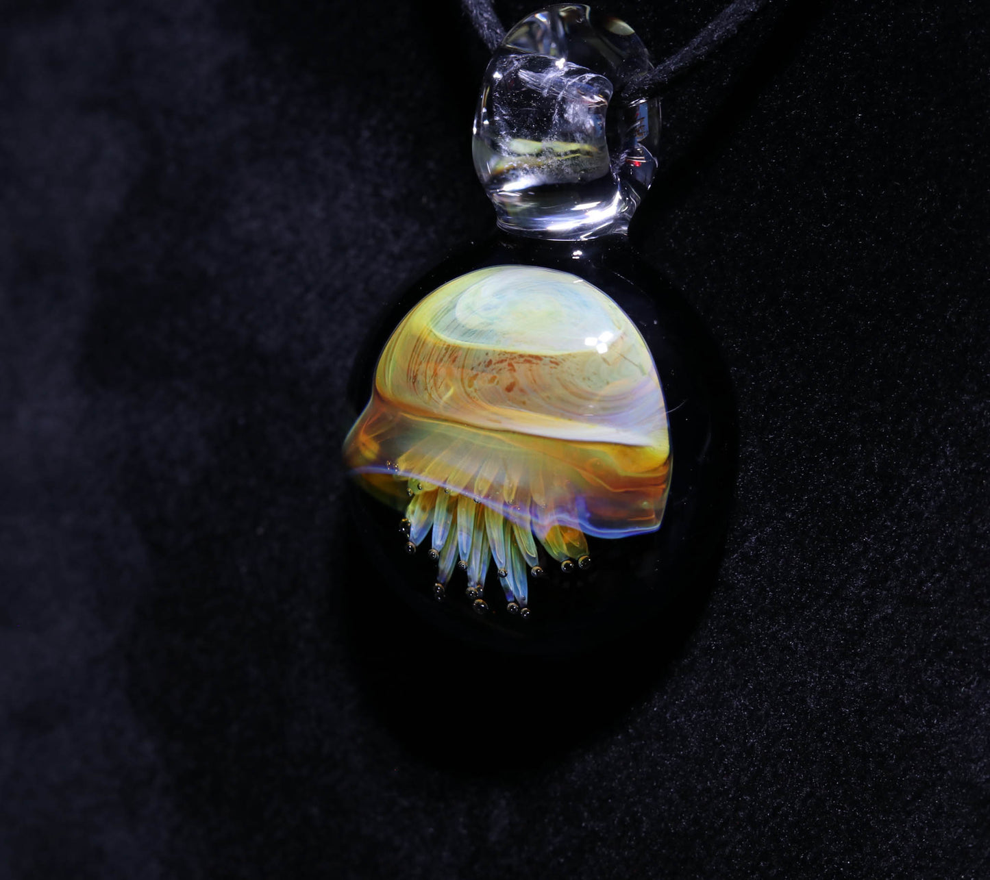 Glass Jellyfish Pendant | Ocean Necklace | Borosilicate Jewelry | Heady Pendant | Tropical Jewelry