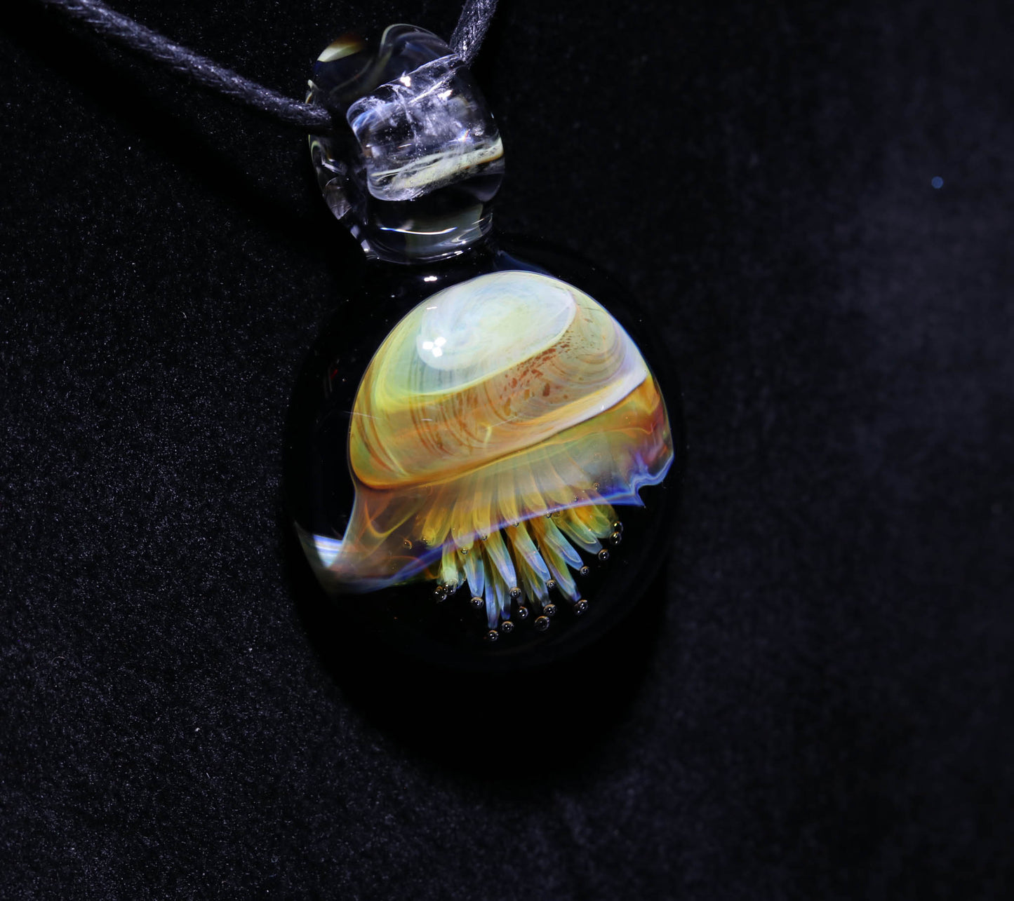 Glass Jellyfish Pendant | Ocean Necklace | Borosilicate Jewelry | Heady Pendant | Tropical Jewelry