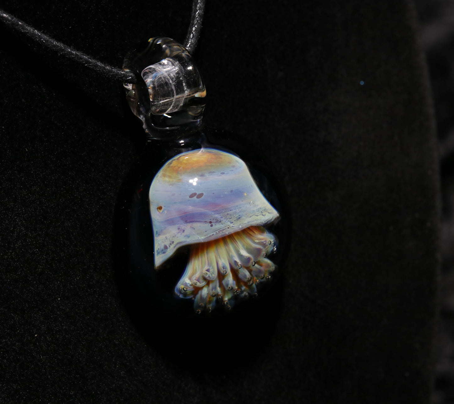 Glass Jellyfish Pendant | Ocean Necklace | Borosilicate Jewelry | Heady Pendant | Tropical Jewelry
