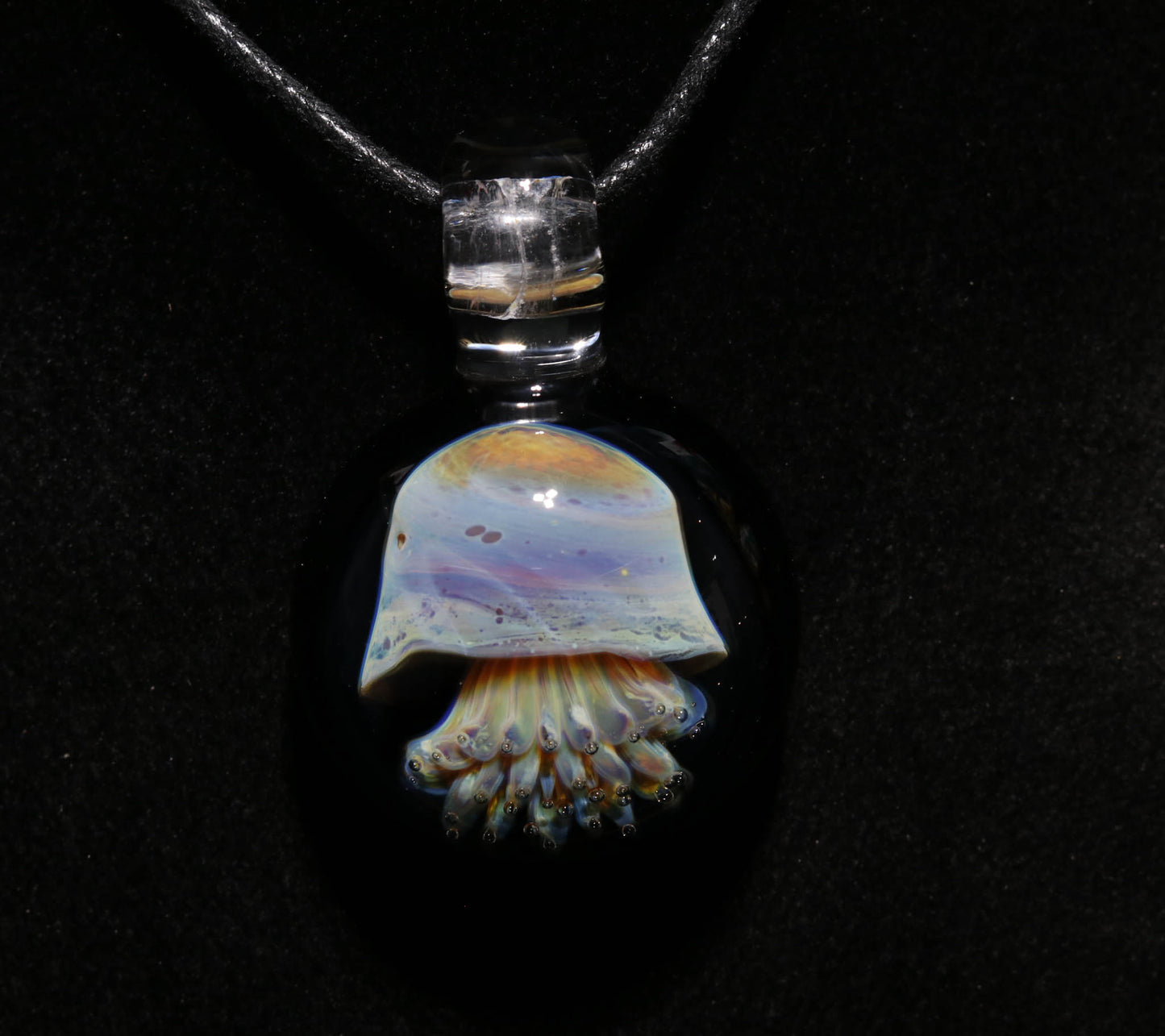 Glass Jellyfish Pendant | Ocean Necklace | Borosilicate Jewelry | Heady Pendant | Tropical Jewelry