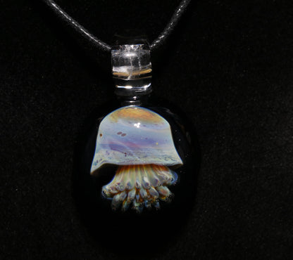 Glass Jellyfish Pendant | Ocean Necklace | Borosilicate Jewelry | Heady Pendant | Tropical Jewelry