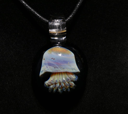 Glass Jellyfish Pendant | Ocean Necklace | Borosilicate Jewelry | Heady Pendant | Tropical Jewelry