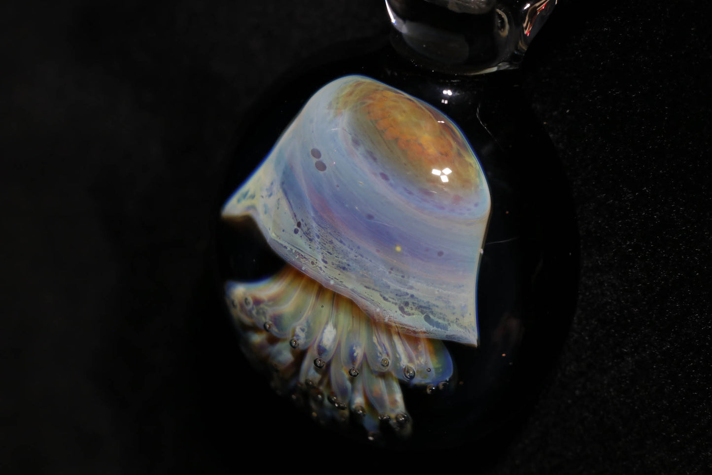 Glass Jellyfish Pendant | Ocean Necklace | Borosilicate Jewelry | Heady Pendant | Tropical Jewelry