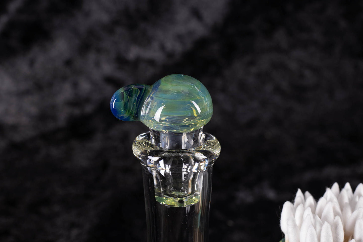 Q-tip Container with Cleaning Bottle | Borosilicate Glass Jar | Heady Glass Jar | Handblown Functional Glass