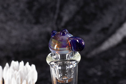 Q-tip Container with Cleaning Bottle | Borosilicate Glass Jar | Heady Glass Jar | Handblown Functional Glass
