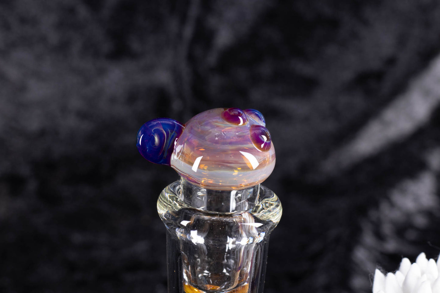 Q-tip Container with Cleaning Bottle | Borosilicate Glass Jar | Heady Glass Jar | Handblown Functional Glass