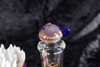 Q-tip Container with Cleaning Bottle | Borosilicate Glass Jar | Heady Glass Jar | Handblown Functional Glass