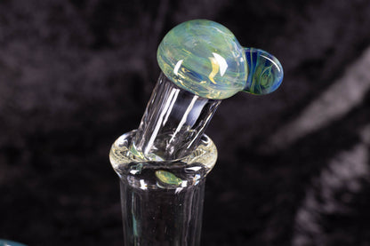 Q-tip Container with Cleaning Bottle | Borosilicate Glass Jar | Heady Glass Jar | Handblown Functional Glass