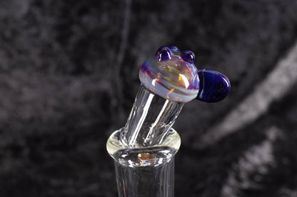 Q-tip Container with Cleaning Bottle | Borosilicate Glass Jar | Heady Glass Jar | Handblown Functional Glass