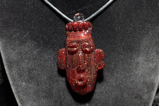 Glass Tiki Pendant | Sculpted Head Necklace | Heady Tiki Jewelry | Cult of Tiki Easter | Borosilicate Island Accessories