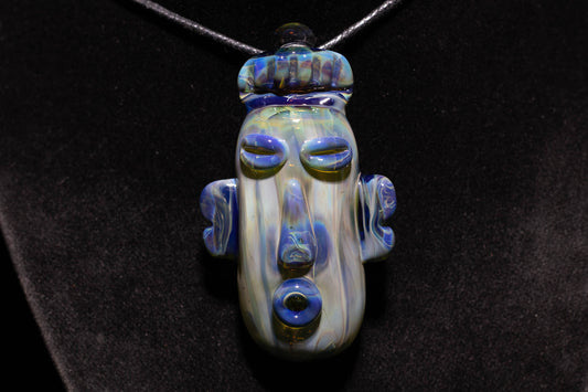 Glass Tiki Pendant | Sculpted Head Necklace | Heady Tiki Jewelry | Cult of Tiki Easter | Borosilicate Island Accessories
