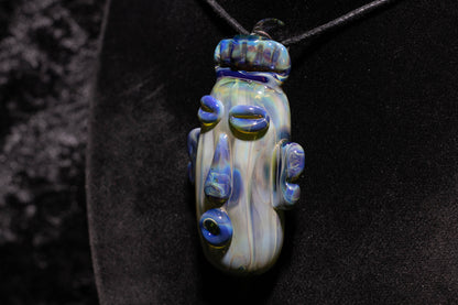 Glass Tiki Pendant | Sculpted Head Necklace | Heady Tiki Jewelry | Cult of Tiki Easter | Borosilicate Island Accessories