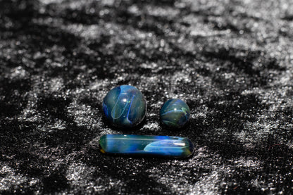 Encased Opal Glass Marble Set | 25mm Glass Marbles | Handblown Borosilicate Glass | Collectible Functional Glass