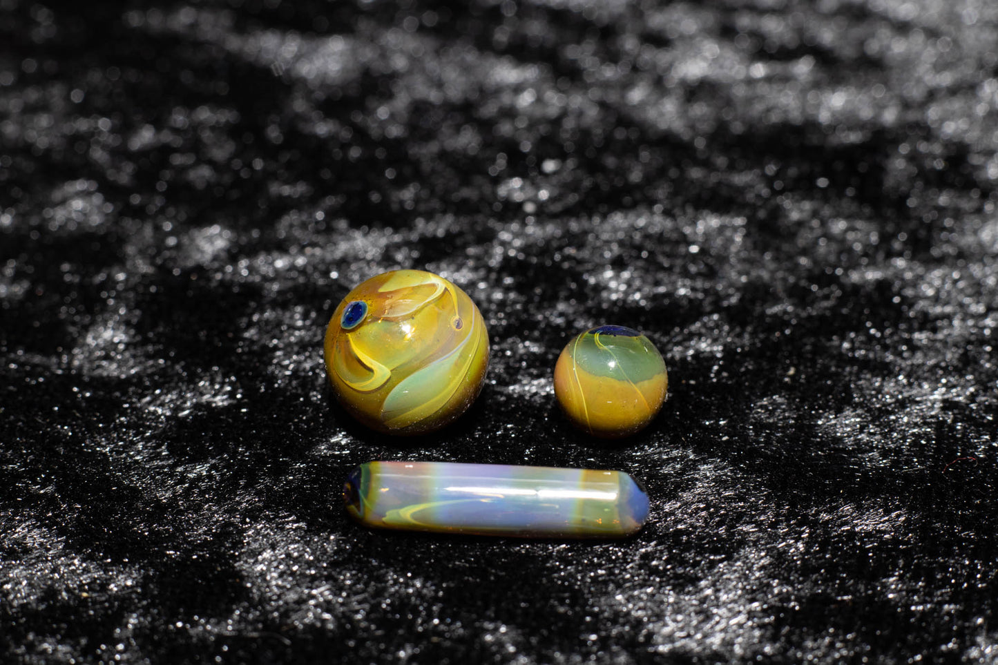 Encased Opal Glass Marble Set | 25mm Glass Marbles | Handblown Borosilicate Glass | Collectible Functional Glass