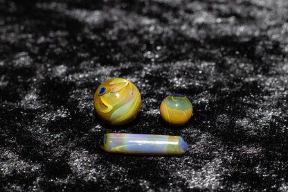 Encased Opal Glass Marble Set | 25mm Glass Marbles | Handblown Borosilicate Glass | Collectible Functional Glass