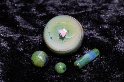 Encased Opal Glass Marble Set | 25mm Glass Marbles | Handblown Borosilicate Glass | Collectible Functional Glass