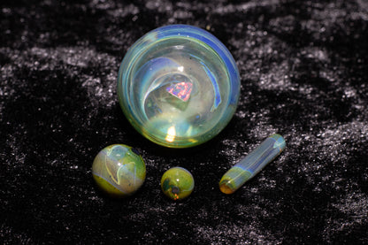 Encased Opal Glass Marble Set | 25mm Glass Marbles | Handblown Borosilicate Glass | Collectible Functional Glass