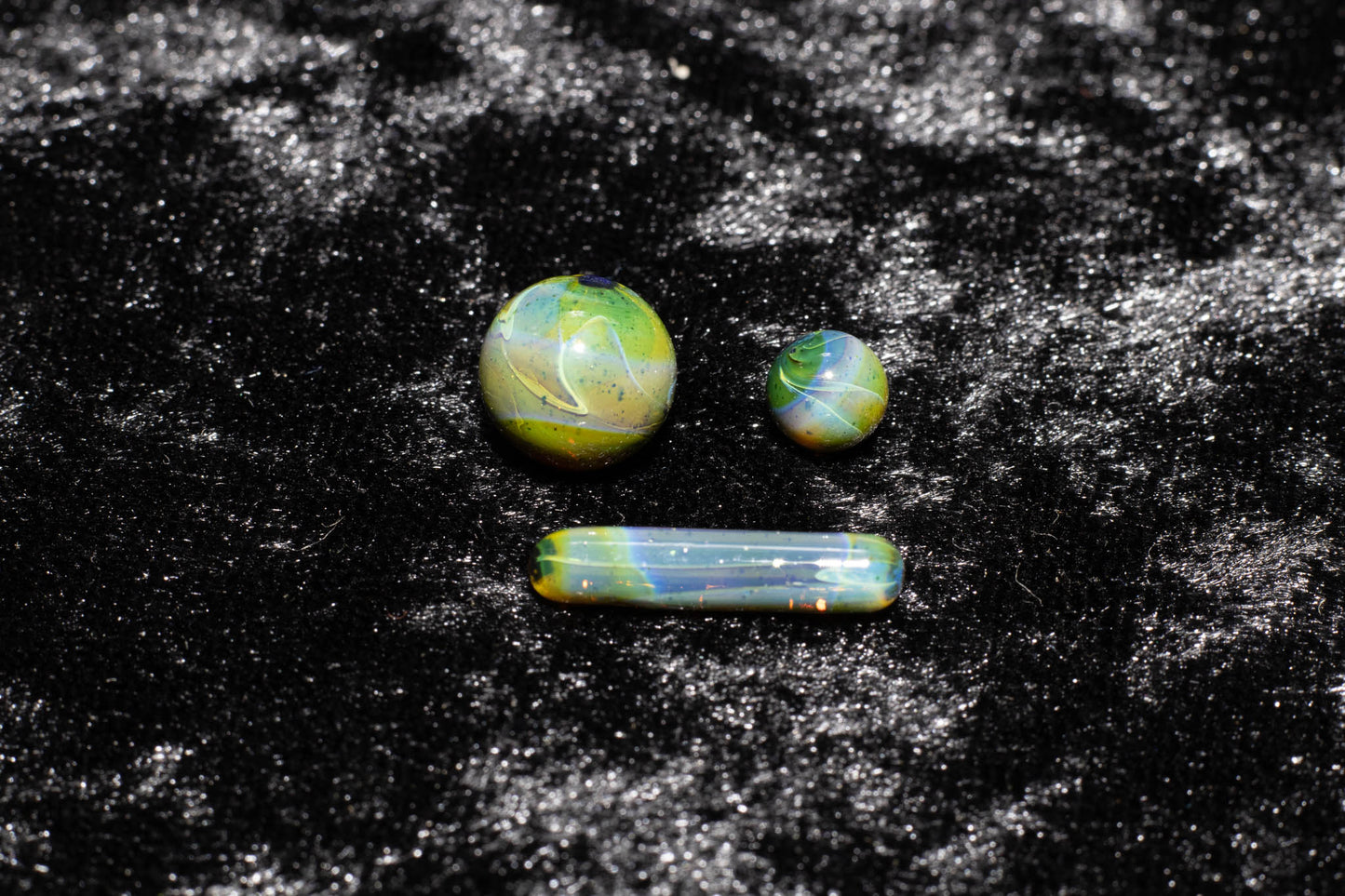 Encased Opal Glass Marble Set | 25mm Glass Marbles | Handblown Borosilicate Glass | Collectible Functional Glass