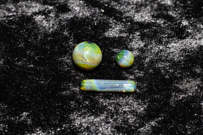 Encased Opal Glass Marble Set | 25mm Glass Marbles | Handblown Borosilicate Glass | Collectible Functional Glass